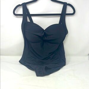 H2O Black One-Piece Bathing Swimsuit Size Large Excellent Condition